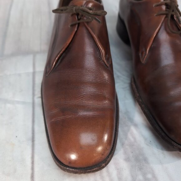 Barker Leather Derby Shoes Men’s 10.5 Brown Made in England Dress Oxfords - Picture 4 of 11